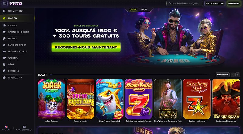 Madcasino connexion - Découvrez les Meilleures Promotions et Codes de Bonus de Madcasino en France